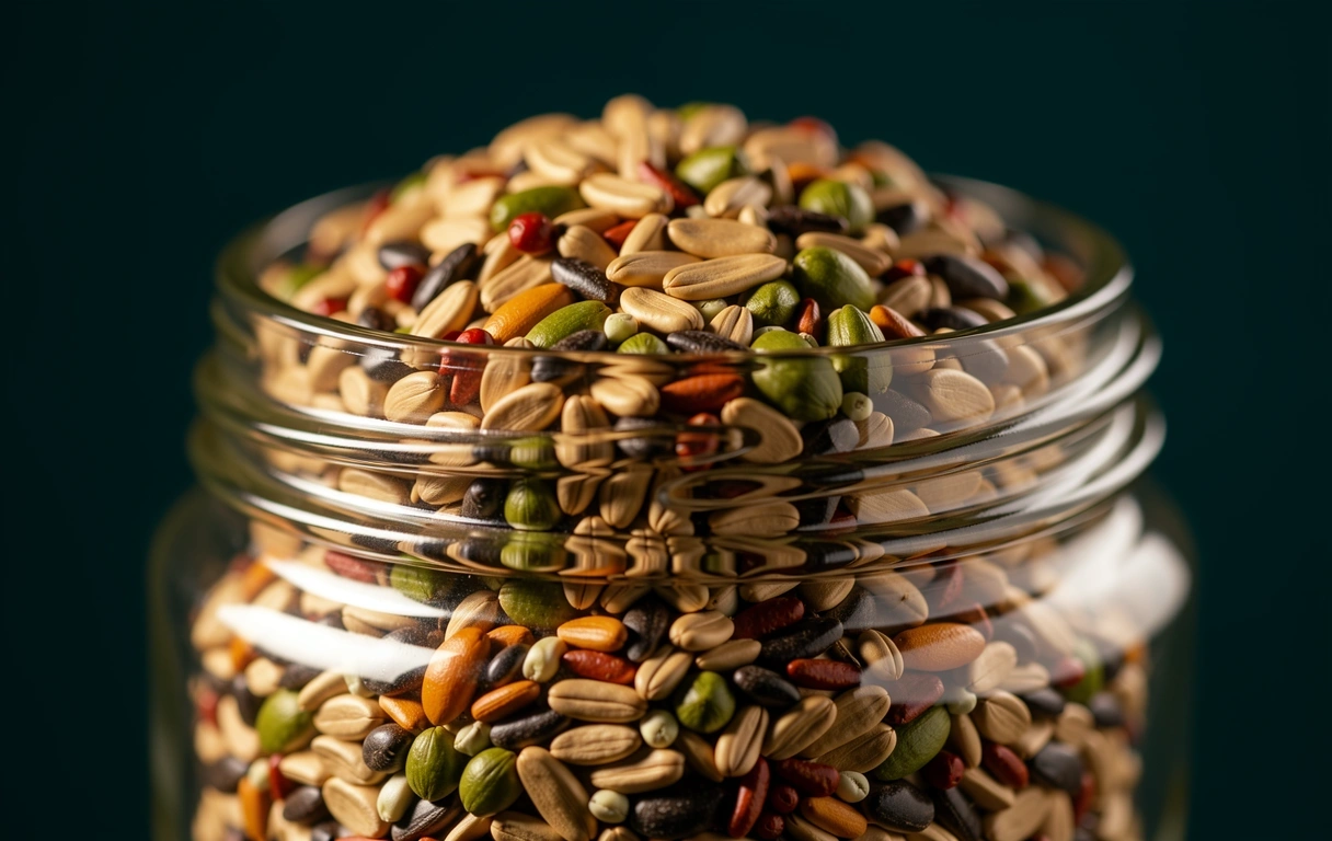 Seeds inside a jar